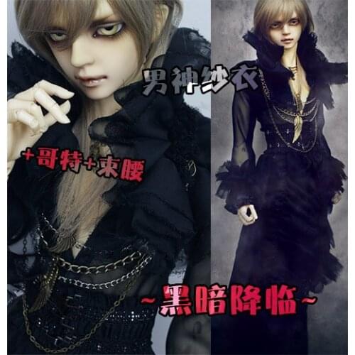 1/3 scale BJD accessories clothes Gothic style black dress for BJD/SD Uncle doll clothing,Not included doll,shoes,wig,and other