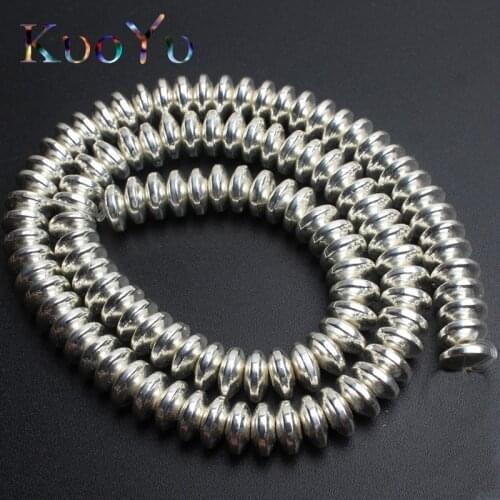 Natural Silver Color Rondell Stone Hematite Spacer Beads For Jewelry Making 4/6/8mm DIY Bracelet Pendant Necklace wholesale