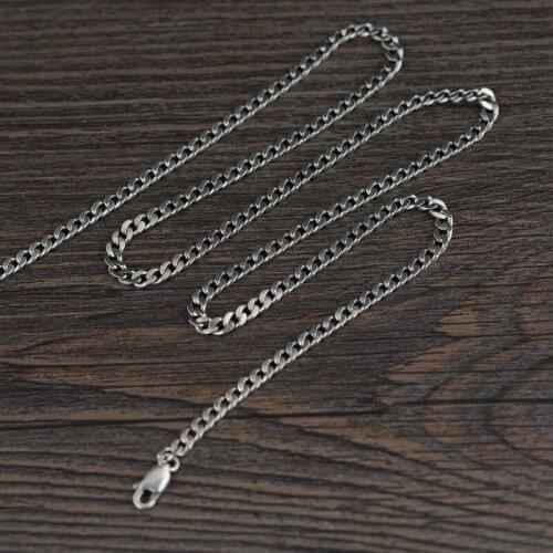 925 Sterling Silver Necklace Men Horsewhip Chain Women Trendy Fine Jewelry Vintage Necklaces Unisex Luxury Jewellery Link Chain