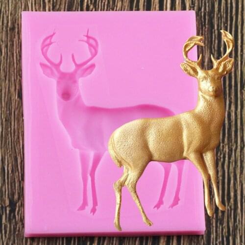 DIY Christmas Deer Silicone Molds Cake Decorating Tools Resin Clay Fondant Baking Candy Chocolate Gumpaste Mould