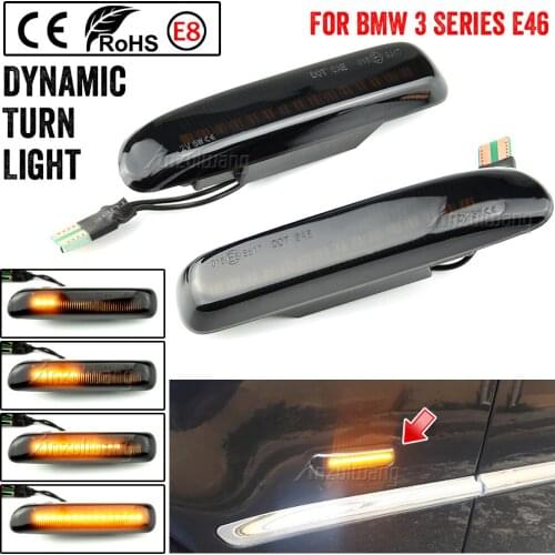 For BMW 3 Series E46 Sedan Coupe Wagon Convertible 1997-2001 Led Dynamic Turn Signal Light Side Fender Marker Sequential Lamp