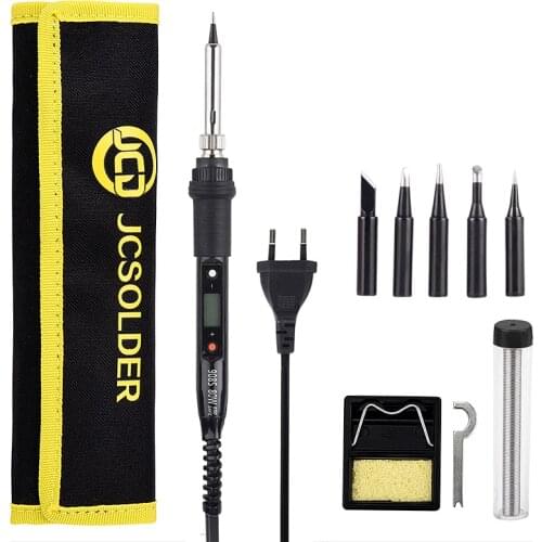 JCD 80W Electric Soldering Iron LCD Digital Display Adjustable Temperature 220V/110V Solder Station Welding RepairTool Kit 908S