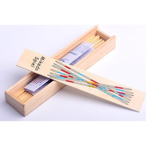 Hot Baby Educational Wooden Traditional Mikado Spiel Pick Up Sticks With Box Kids Funny Learning Game Toys Gift New Sale