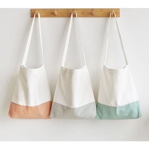 Hylhexyr Women Canvas Tote Ladies Shoulder Bag Foldable Shopping Bags Female Cloth Handbag Cross Body Messenger Bag