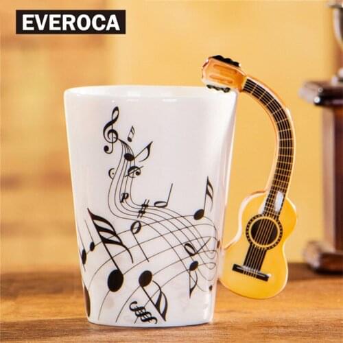 Ceramic Musical Instrument Water Cup Musical Note Mug Ceramic Cup Coffee Cup Acoustic Guitar Creative Cup Music Symbol