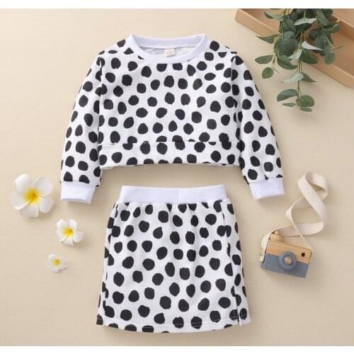 Girl Sets Autumn Cotton Long-Sleeve Pullover+Skirt 2 Piece Suits Kids Clothes