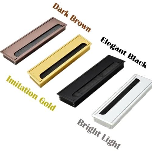 Aluminum Alloy Table Line Hole Cover Desk Outlet Desktop Hole Wire Decoration Cover Rectangular Threading Box Office Accessories