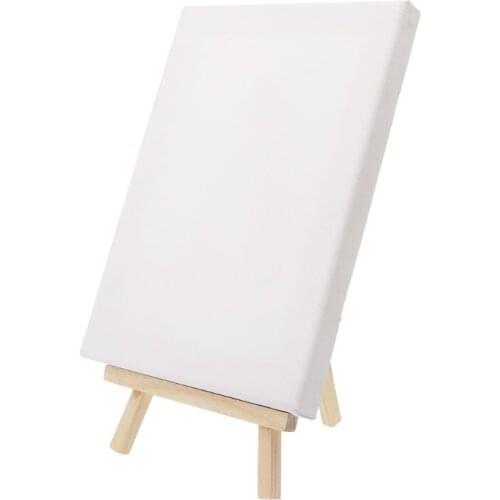 Mini Canvas And Natural Wood Easel Set For Art Painting Drawing Craft Wedding Supply W91A