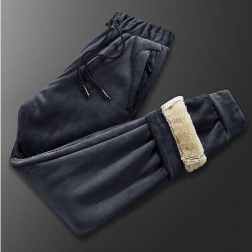 Plus Size Men Pant Winter Thickness Fleece Thermal Male Running Jogging Workout Fitness Casual Trouser Sweatpant Sportswear