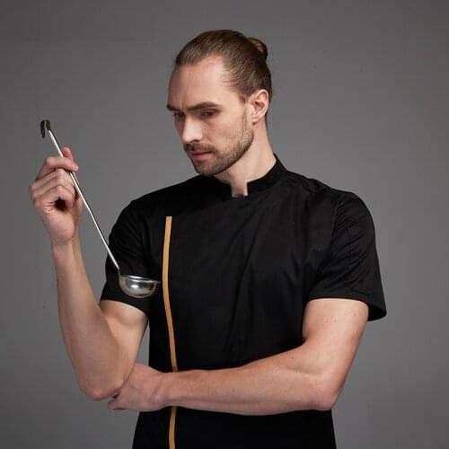 2019 Summer New Men Kitchen Chef Jacket,Restaurant Hotel Food Service Short Sleeve Chef Uniform,Can Make Your Own Logo