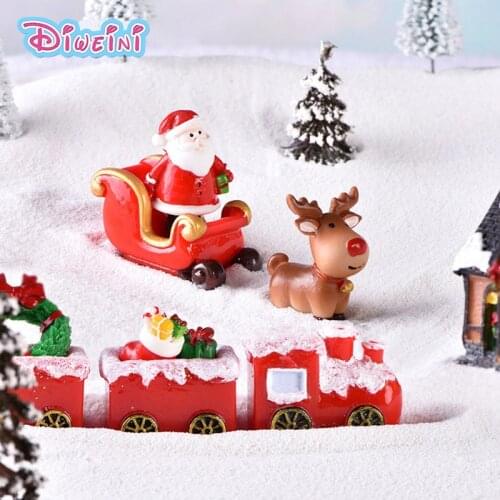 New Christmas Deer Snowman action Figures Dollhouse Miniature Figurine home Garden Dollhouse Decoration DIY Accessory toy gift