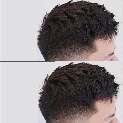 Natural male short wigs for men synthetic hair crew cut hair style for young man balding sparse hair