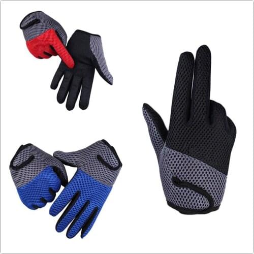 Men Mesh Breathable Gloves Full Finger Outdoor Sports Gloves Climbing Skidproof Cycling Gloves