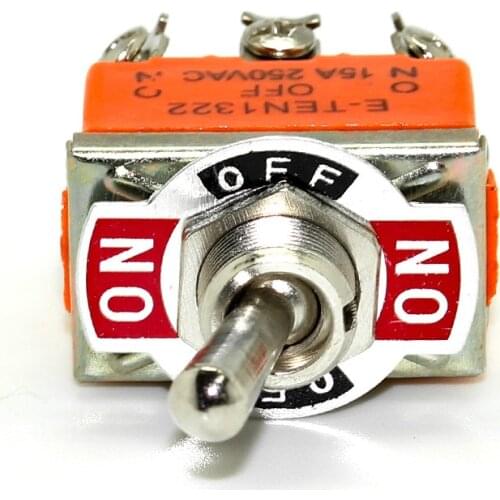 15A 250V KN3C E-TEN 1322 toggle switch 6 pin head 3 grade switch double pole double throw toggle switch