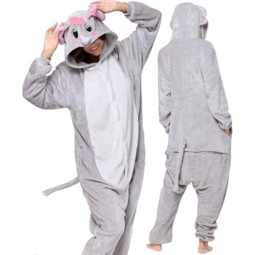 Elephant Kigurumi Animal Piajamas Cartoon One-Piece Pijamas Men Onesies for adults Women Cosplay Costume Soft Flannel Pjs onsies