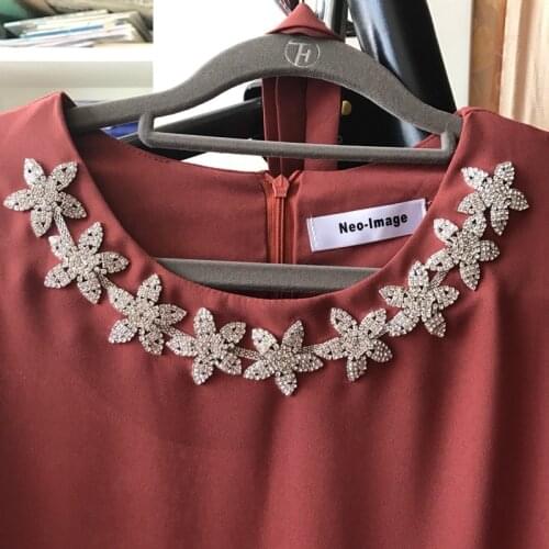 Clear Flower Rhinestone Chain Dense Diamond Star Applique Diy Wedding Dresses Shoes Trimming Sew On Garment Hair Accessory