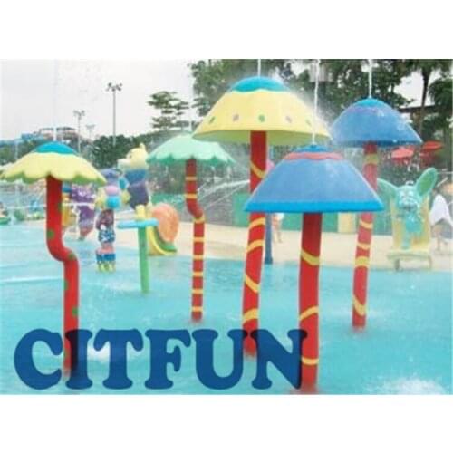Fiberglass rainbow mushroom water playground; attractive water park accessory AG-001D