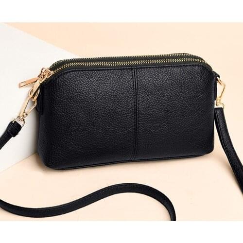 Vintage Litchi Pattern Shoulder Bag Women PU Leather Crossbody Bag Multi-layer Handbag All-match Shoulder Bag Daily Lady Purse