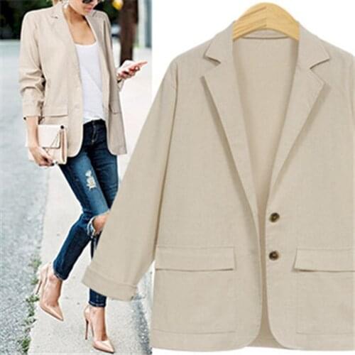 2019 Spring Autumn Casual Blazer Women Formal Jackets Office Work Single Breasted Ladies Blazer Coat blazer feminino