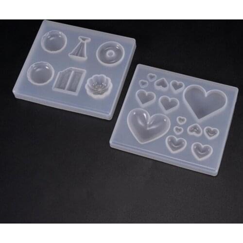1PCS Love Candy Heart shape Plate Transparent Silicone DIY Crystal Epoxy Swing Table Coaster Mould