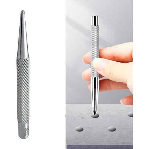 1pcs Knurled Centre Punch Metal Hardened Carbon Steel Spot Dot Center For Drilling Steel Positioning Drill