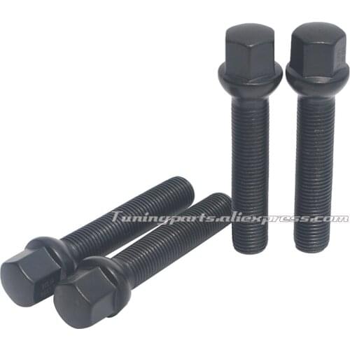 10pcs/lot High Quality 10.9 Grade 28mm 35mm 40mm 45mm 50mm 55mm 60mm Shank Ball Seat Wheel Adapter Extended Lug Bolts14x1.5