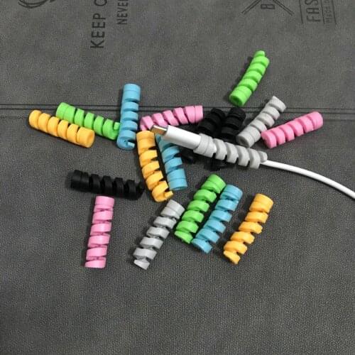 10pcs Cable Protector Silicone Bobbin Winder Wire Cord Organizer Cover For Apple iphone USB Charger Cable Cord