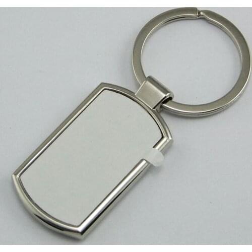 10pcs Sublimation DIY Blank Metal Square Keychain With White Box