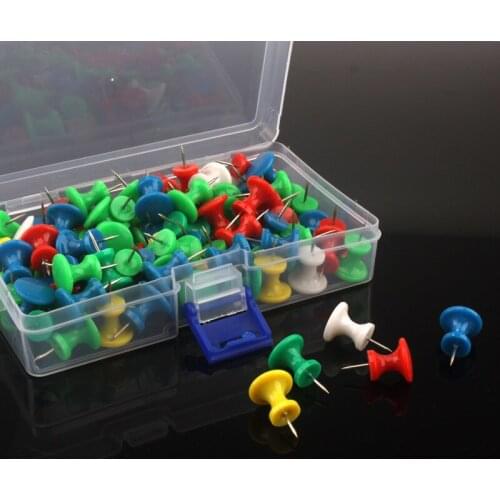 100pcs Colored push pin Big size Standard map pins alfinete chinchetas pushpins Stationery yellow, red, green, blue, white mixed