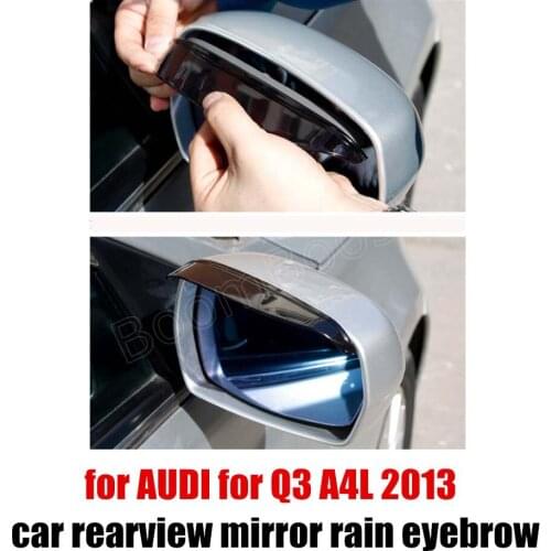 2 pieces best selling for AUDI for Q3 A4L 2013 car Rearview Mirror Rain Cover rain eyebrow rain shade blades free shipping