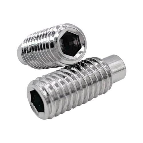 2pcs M16 convex end Allen screws set grup screw hexagon socket grups precision bolts stainless steel bolt 16mm-50mm long