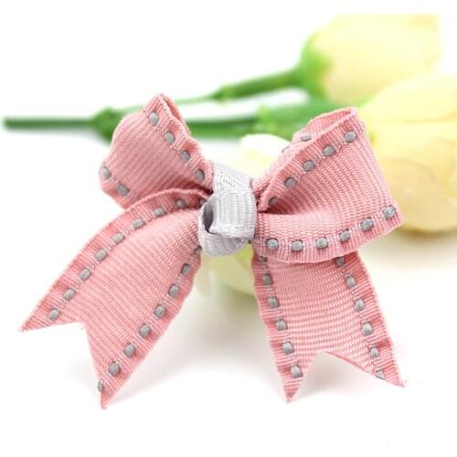30Pcs 4*5.5cm Handmade Riband Bowknot DIY Headwear Hairpin Ornaments Crafts Decoration Garment Accessories