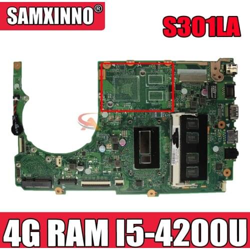 Akemy S301LA Laptop motherboard for ASUS S301LA S301L S301 Q301LA Q301L Test original mainboard 4G RAM I5-4200U