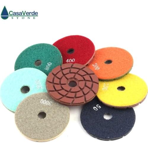 Free shipping 4 inch diamond floor polishing pads abrasive pad wet for polishing granite concrete floor