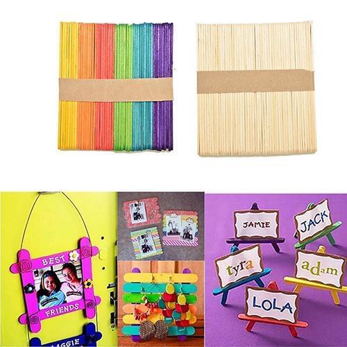 Kids Child Natural Multi-Color Wooden Sticks DIY Crafts Puzzle Toy Gift