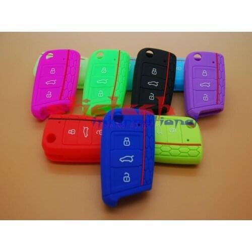 By dhl or ems 500pcs Silicone car Key Case Bag Cover For Golf 7 Mk7 Skoda Octavia A7 Car Accessories cheapest