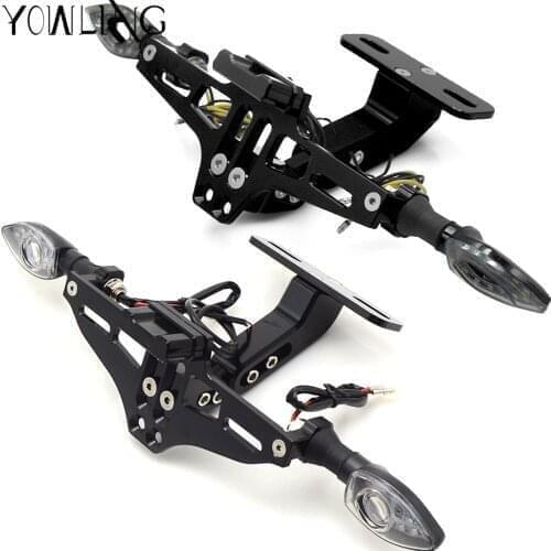 For DUCATI MONSTER 659 696 796 ST4S Motorcycle Accessories License Plate Frame Bracket Mount Tag Holder LED Turn Signal light