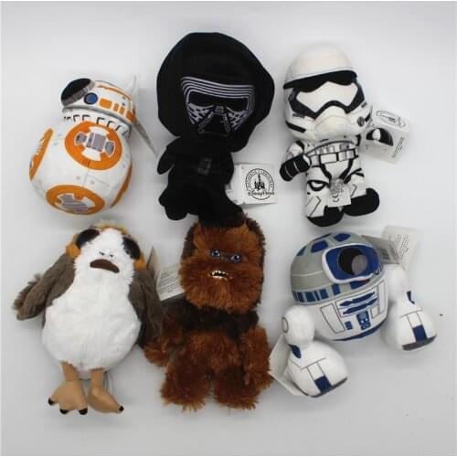 1piece 15-20cm very small Star Wars Force Awakens Darth Vader R2-D2 BB-8 robot Kylo Ren Stormtrooper stuffed plush soft toys