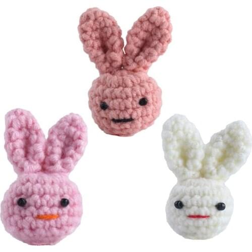 Handmade Crochet Cotton Rabbit Chewable Knitting Beads DIY Baby Pacifier Chain Accessories Infant Newborns Teether Toy Gifts