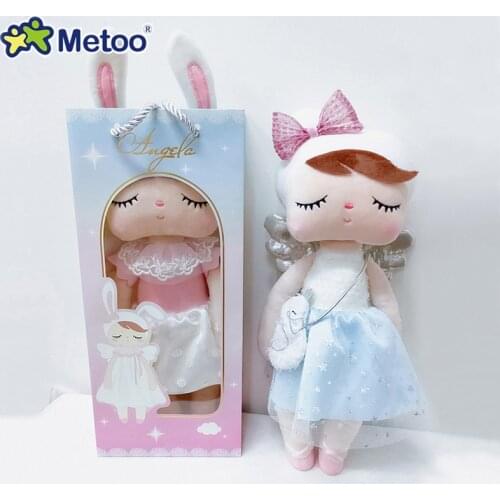 Original Metoo Dolls Stuffed Toys For Girls Infant Baby Cute Rabbit Beautiful Angel Angela Plush Animals For Kids
