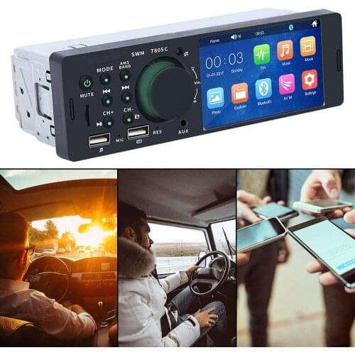 LEEPEE Head Unit 7805C High Definition Bluetooth Audio Video Stereo Player 1 Din 4.1" Touch Screen Car Radio MP5 Player