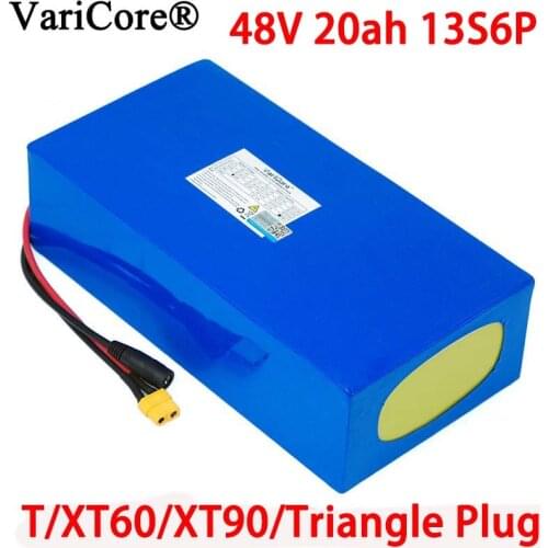 VariCore 48V 20ah 13s6p Lithium Battery Pack 20AH 2000W Electric bicycle batteries Built in 50A BMS T/XT60/XT90/Triangle plug