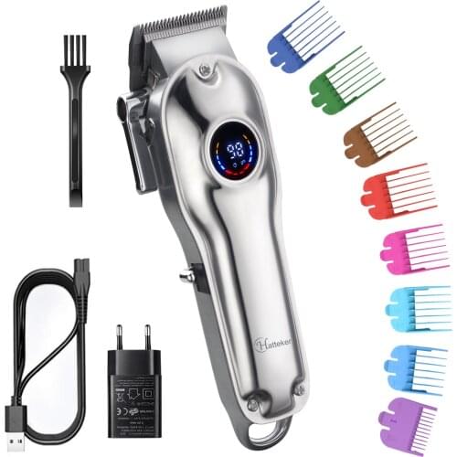 Hatteker Hair Clipper for Men Electric Cordless Beard Trimmer Barber Clipper Haircut grooming Kit with 8 Colorful Combs
