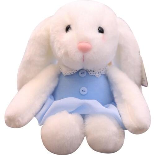 Cute yarn skirt little white rabbit doll rabbit lop ear rabbit rag doll plush toy grab machine doll
