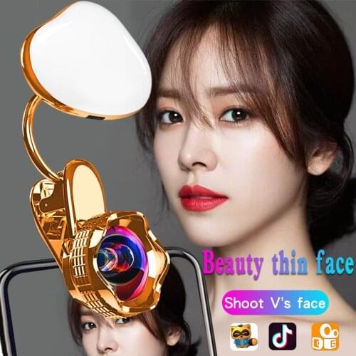 Mini Phone Fill Light LED Selfie Beauty Light HD Wide Angle Macro Lens Smartphone Shooting Kit