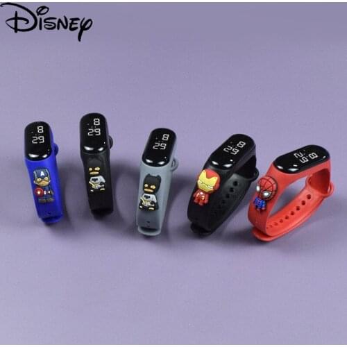 Disney Marvel Captain America Cartoon Digital Watch Trendy Fashion Swimming Waterproof Watch