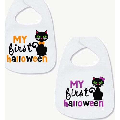 Boy girl cat My First Halloween bib 1st Halloween party high chair decoration supplies baby shower gift present Photo props