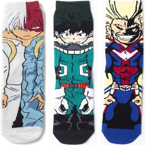 My Hero Academia socks anime Midoriya Izuku sock men women Cartoon Cotton non-slip Home