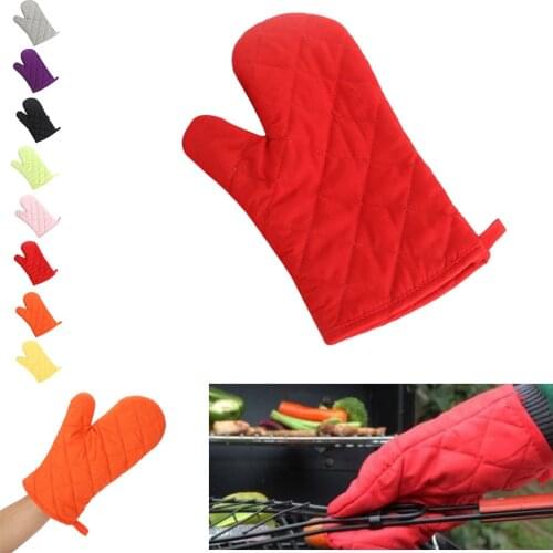 NEW 1PC High-temperature Thick Hot Insulation Microwave Oven Gloves Kitchen Supplies Cotton Professional Solid Oven Mitts