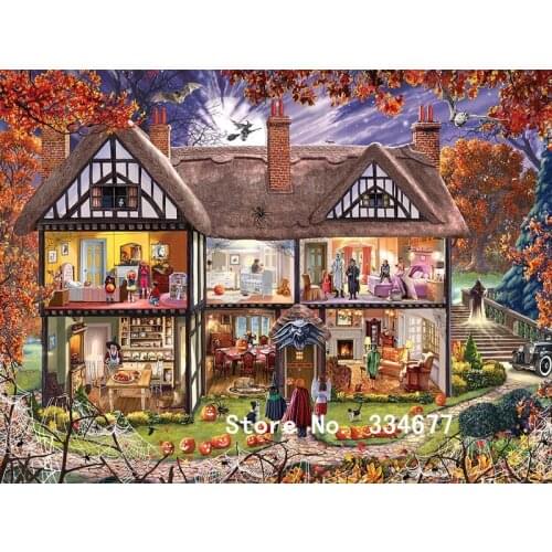 New Halloween house scenery For Embroidery Needlework 14CT Counted Unprinted DIY Cross Stitch Kit Handmade Art Wall Decor